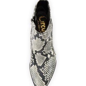 circus by sam edelman jenna embossed snakeskin bootie